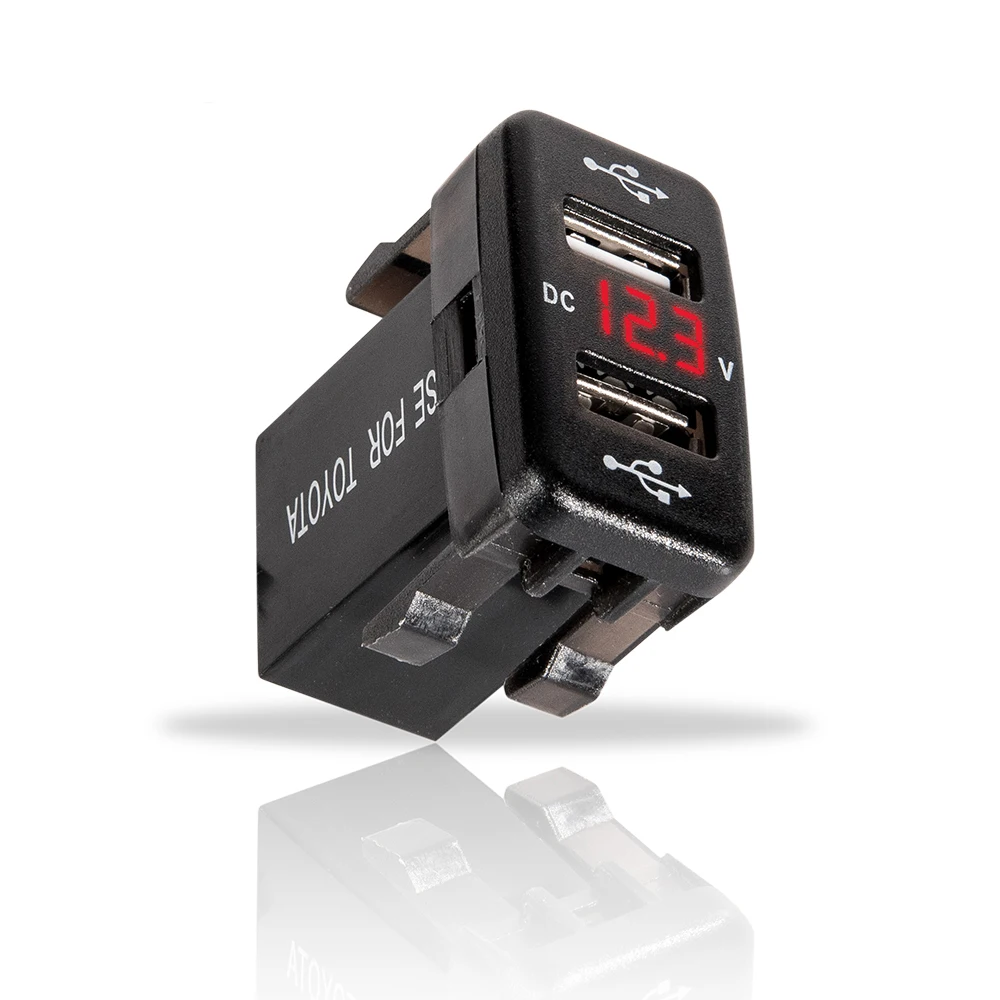Автомобильное зарядное устройство с двумя usb портами 5 В 24 в пост. Тока для Toyota 2 USB