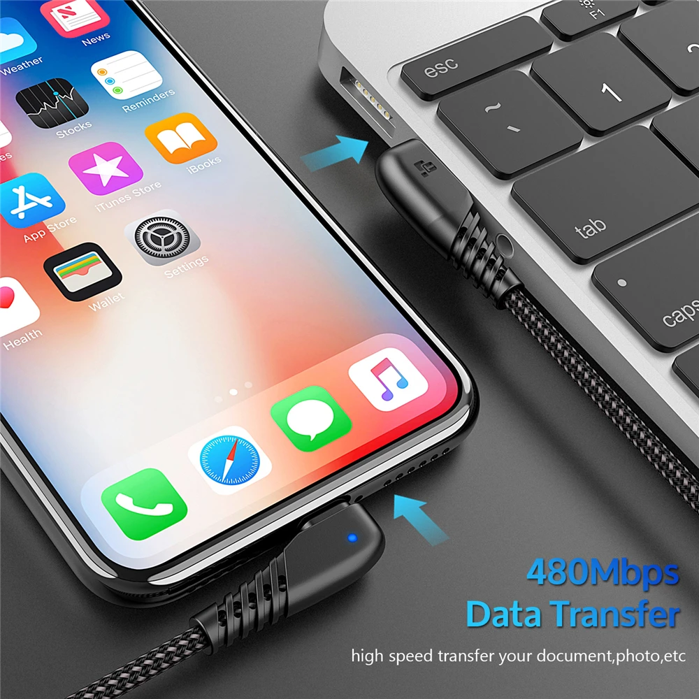 USB-кабель TIEGEM для iPhone X 8 7 6 5 6s Plus кабель быстрой зарядки 8-контактный мобильный
