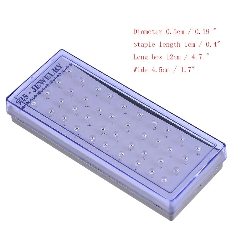 5mm 20 пар/компл. Посеребренная 2-6 мм, серьги со шпилькой, для Для женщин сплав Шпильки S925 ухо шпильки аксессуары подарок для детей, ювелирное изделие для девочек - Окраска металла: 5mm