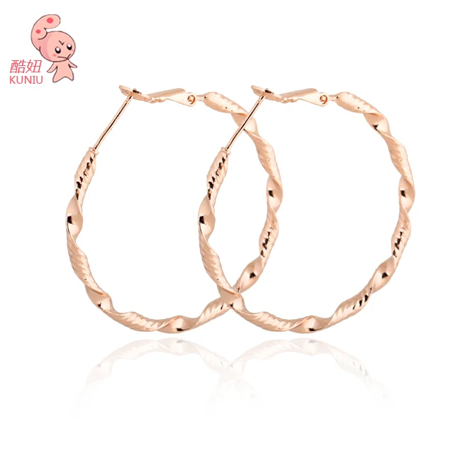 Женские модные серьги обруча золотые розовые 40 мм | Украшения и аксессуары