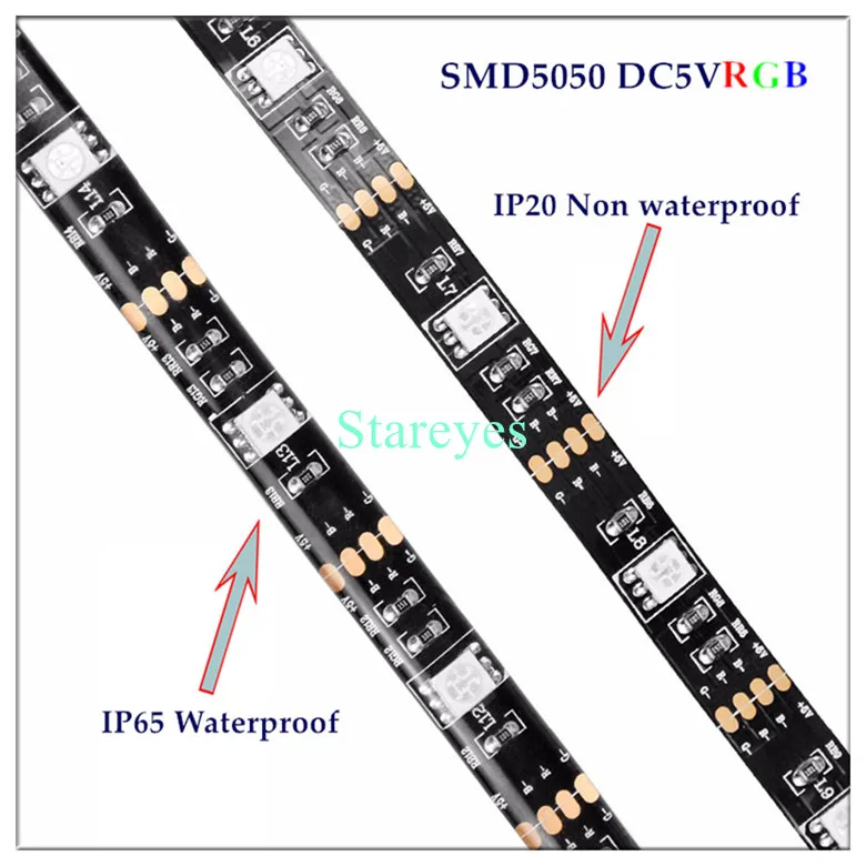 SMD 5050 RGB Светодиодные ленты DC 5 В USB светодио дный полосы света Гибкие IP20 IP65 Водонепроницаемый лента 1 м 2 м 3 м 4 м 5 м Добавить пульт дистанционного управления для ТВ фон