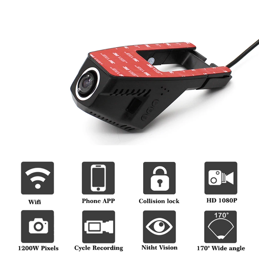 LiisLee автомобильный WiFi DVR видеорегистратор для вождения видео регистратор Novatek 96655