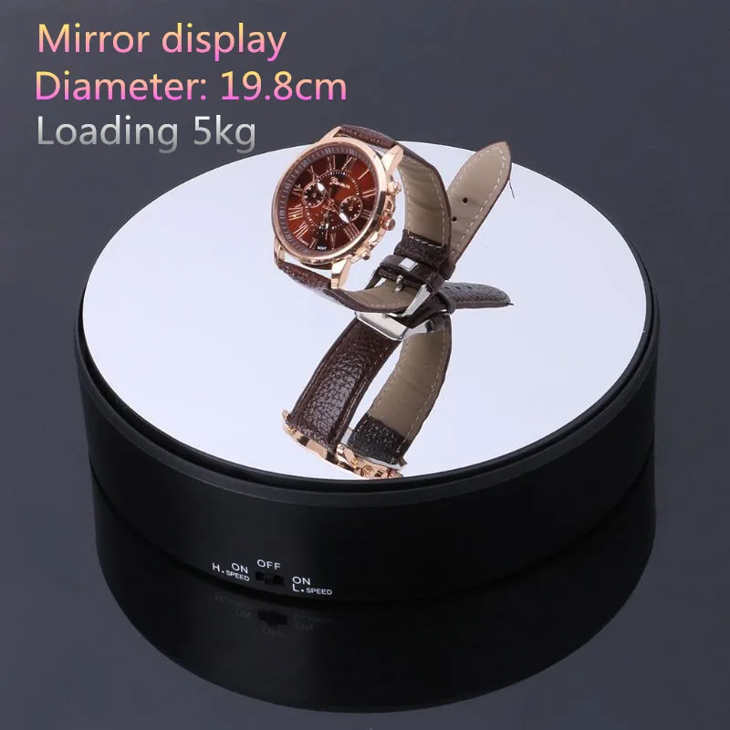 Loading 5KG mirror Стильный бархатный топ Электрический моторизованный вращающийся дисплей поворотный стол для ювелирной модели дисплей стенд - Цвет: Loading 5KG mirror