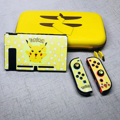 Жесткий Чехол для пульта Nintendo Switch NS Console Let's Go Pikachus чехол для хранения Pokemons Joy Con контроллер Thumsticks ручки - Цвет: A005 case-Bag-Grips