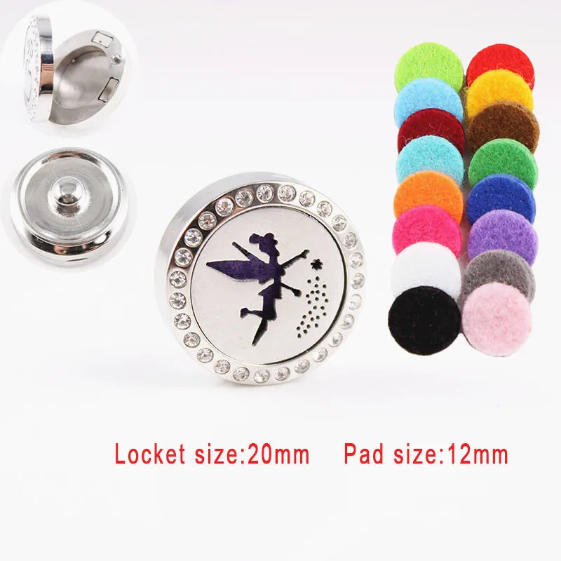 

20mm Stainless Steel Perfume Locket Snap Button Aromatherapy Essential Oil Diffuser Locket Fit 18mm DIY Snap Button Jewelry