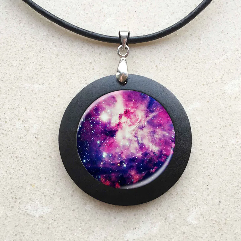 Черная Nebula Helix подвеска Nebula ювелирное изделие галактика рыба черное дерево ожерелье спиральная Туманность Созвездие Шарм Aquarius universe - Окраска металла: 16