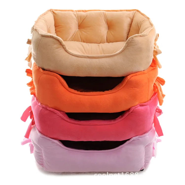 4 цвета бант Принцесса Кровать для питомца собаки мягкий флис домик для кошки зимняя теплая маленькая кровать для щенка для чихуахуа дом для питомца