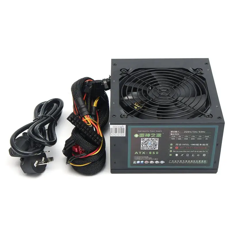 350 Вт 650 Вт пик-PSU ATX 12 в игровой ПК питание 24Pin/Molex/Sata 12 см вентилятор компьютерный блок питания для BTC