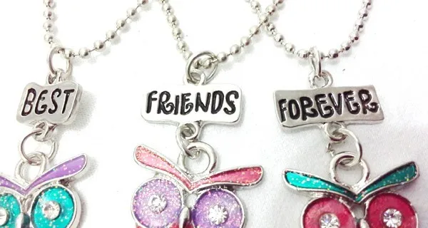 Ожерелье из эпоксидной смолы модный набор 3 лучших друзей навсегда разноцветное