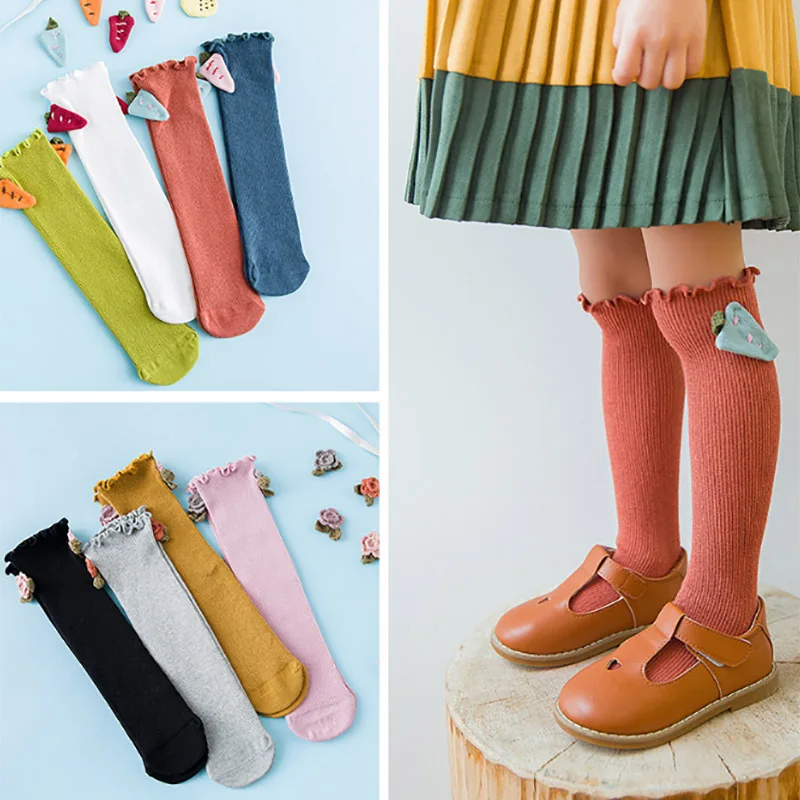 SLKMSWMDJ/весенне-осенние детские чулки хлопковые с оборками для девочек подходит От