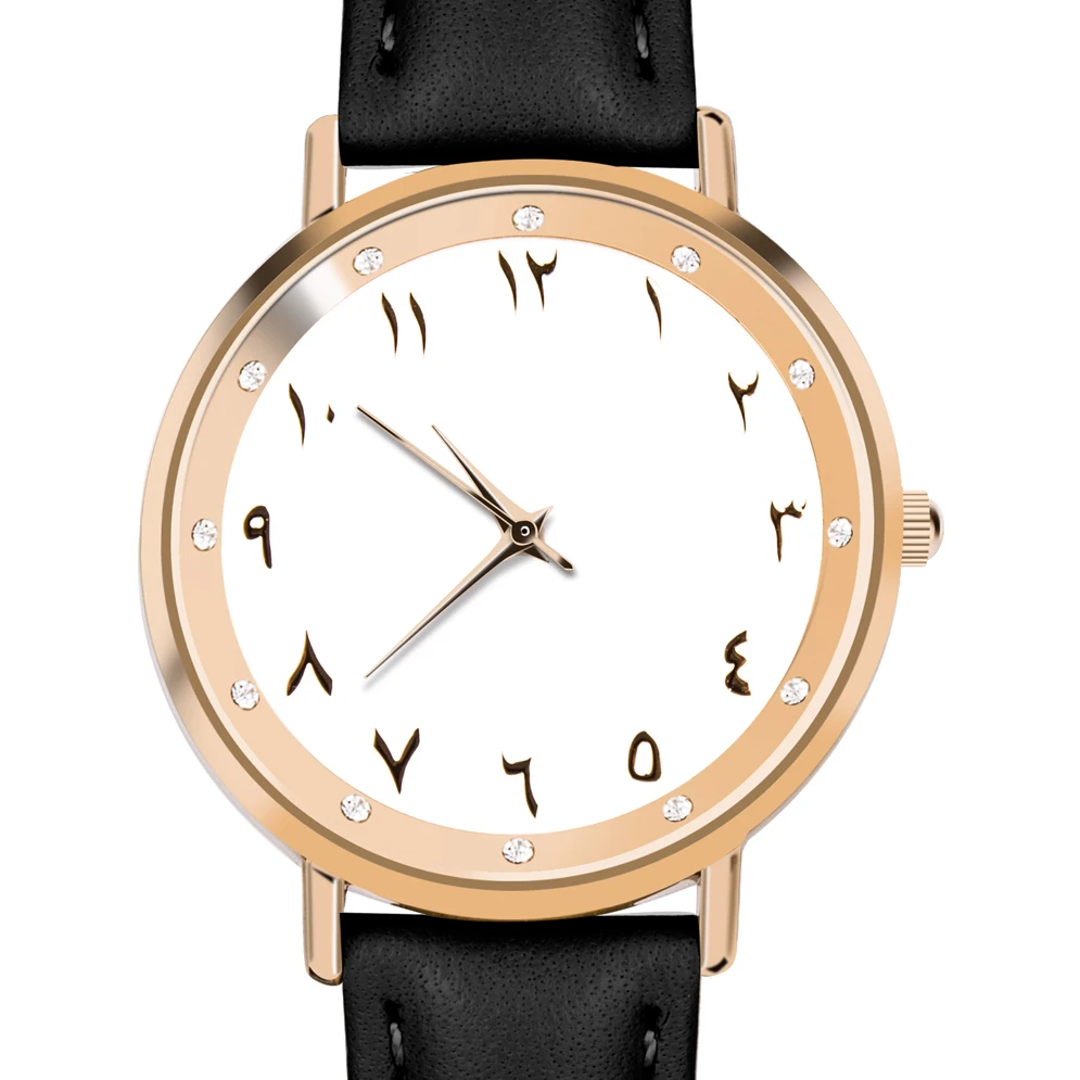 Циферблат с арабскими цифрами детские часы Montres Filles ремешок из натуральной
