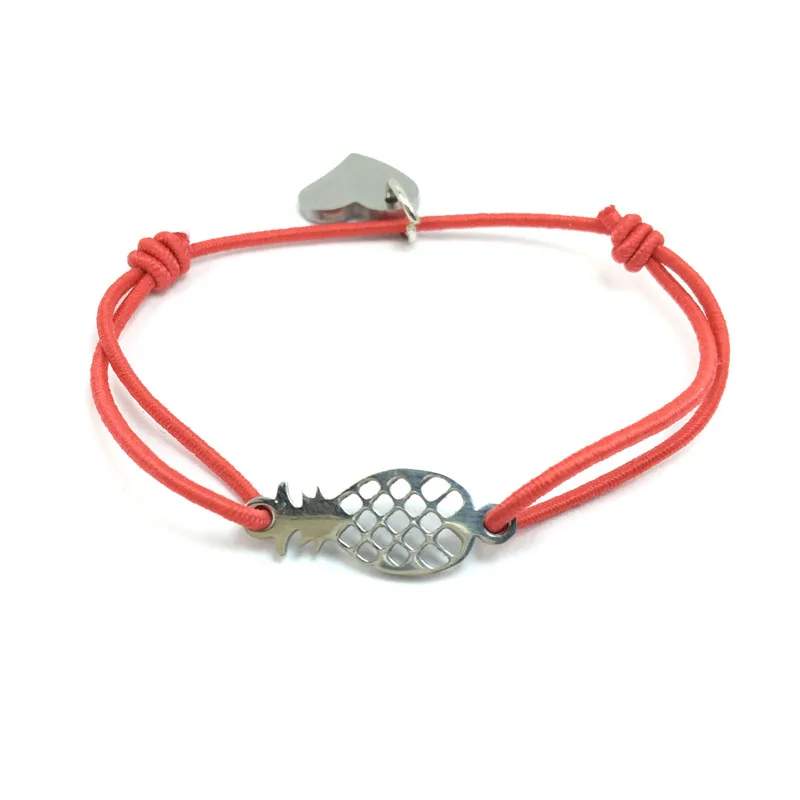 2 шт браслет желаний из нержавеющей стали ананас Шарм Подвеска Сердце