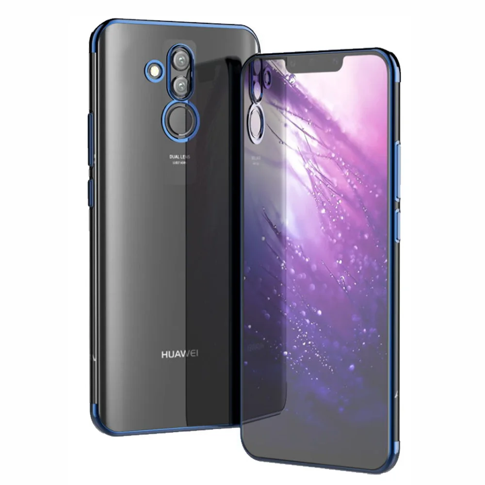 Чехол для Huawei Mate 20 Lite тонкий мягкий гель силиконовый чехол покрытый хромом