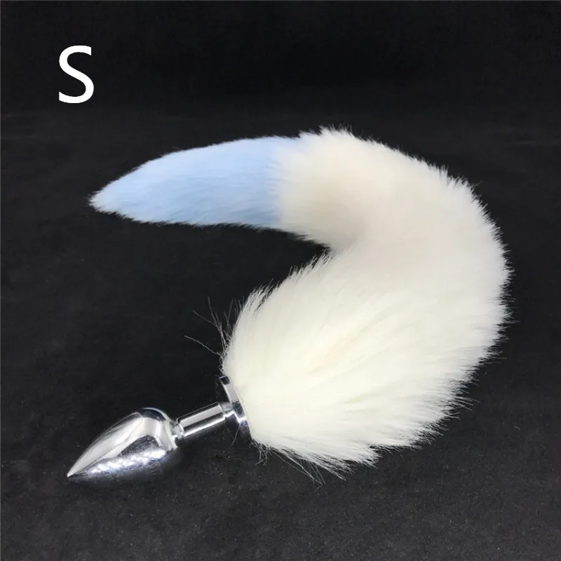 Анальная пробка из нержавеющей стали задняя крышка белого плюша анальная