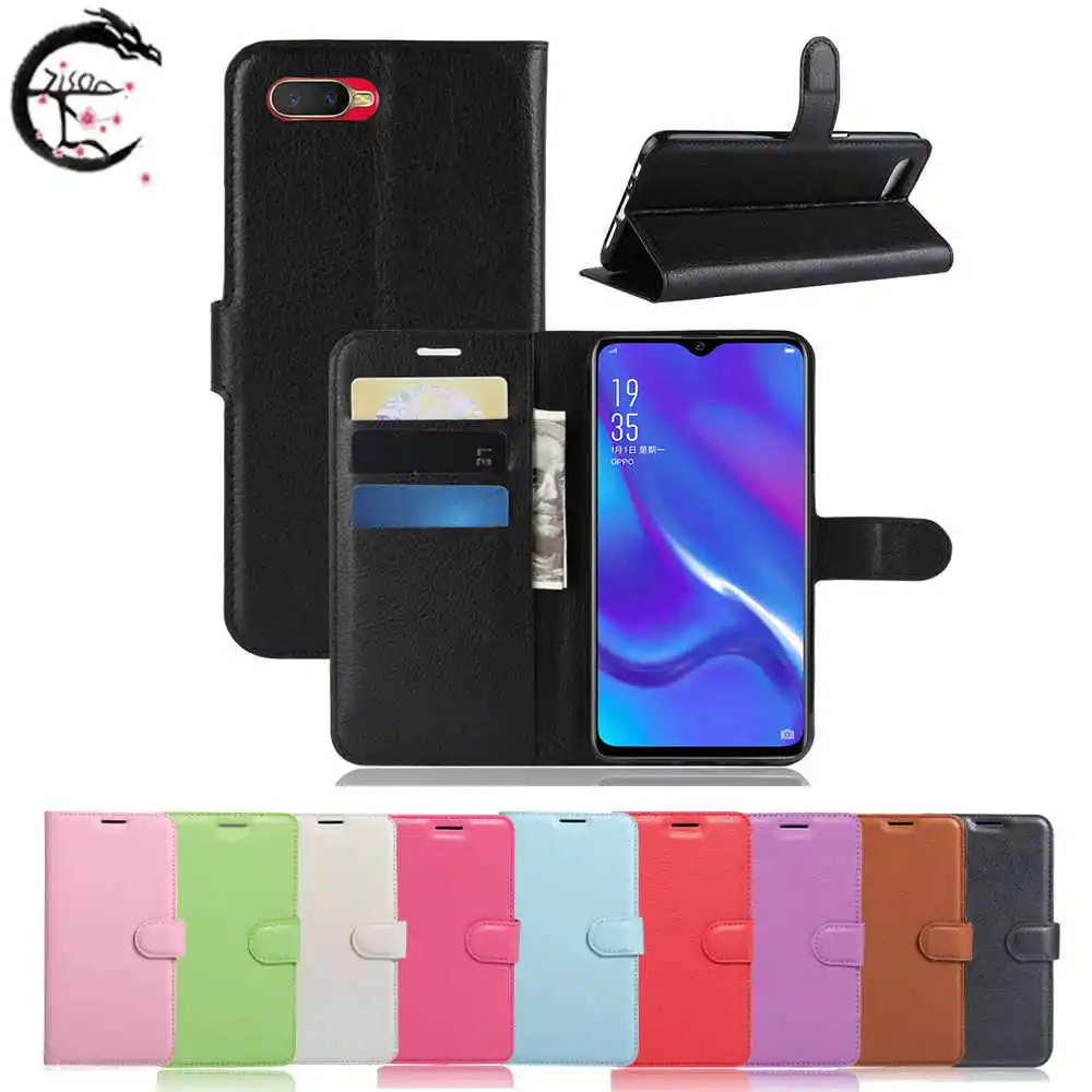 Чехол из искусственной кожи с откидной крышкой для OPPO K1 держатель телефона