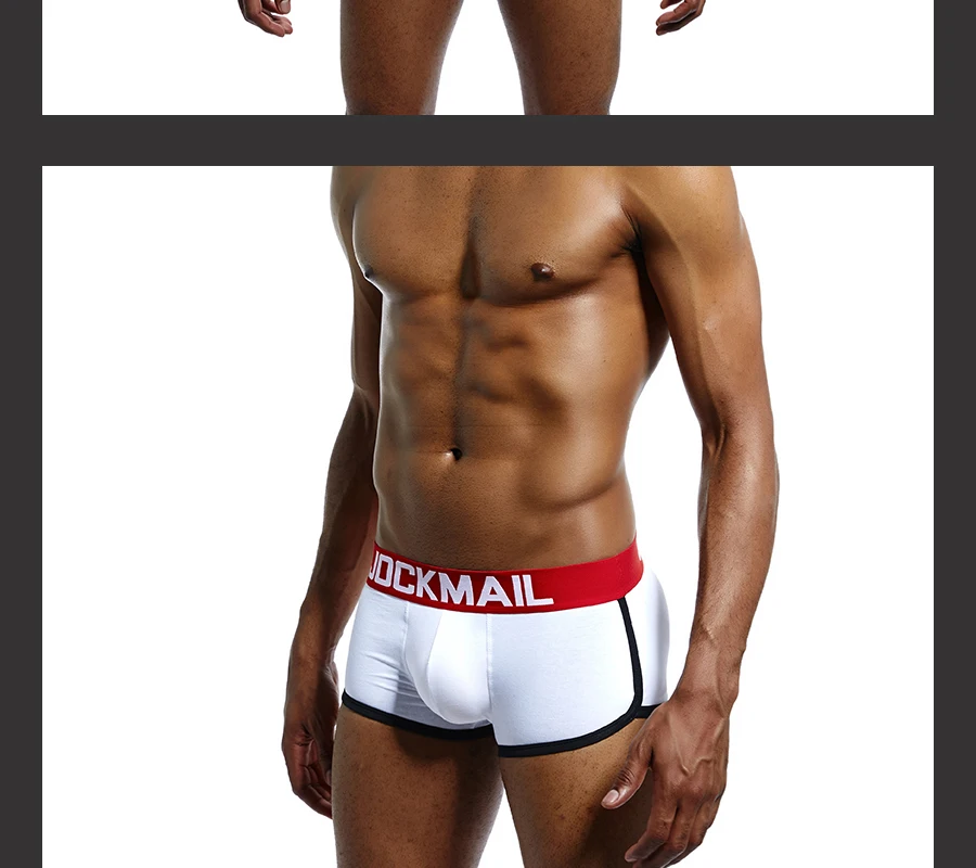 JOCKMAIL проложенный усиление выпуклости Мужское нижнее белье Боксеры Трусы Волшебные ягодицы с геем пенис передние ягодицы съемные пуш-ап чашки