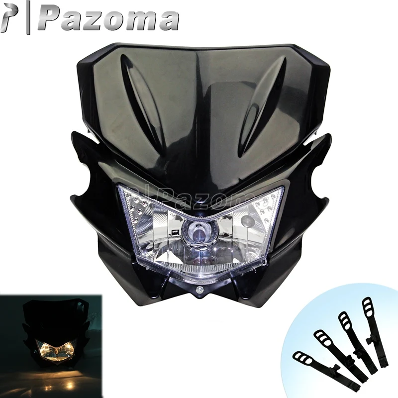 Белый Мотоцикл Суперкросс фары обтекатель Байк мотокросс фар для Kawasaki KX KLX KLR KLE ZZR