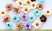 150pcs crochet handmade wool yarn flowers applique mixed colors 20 30mm