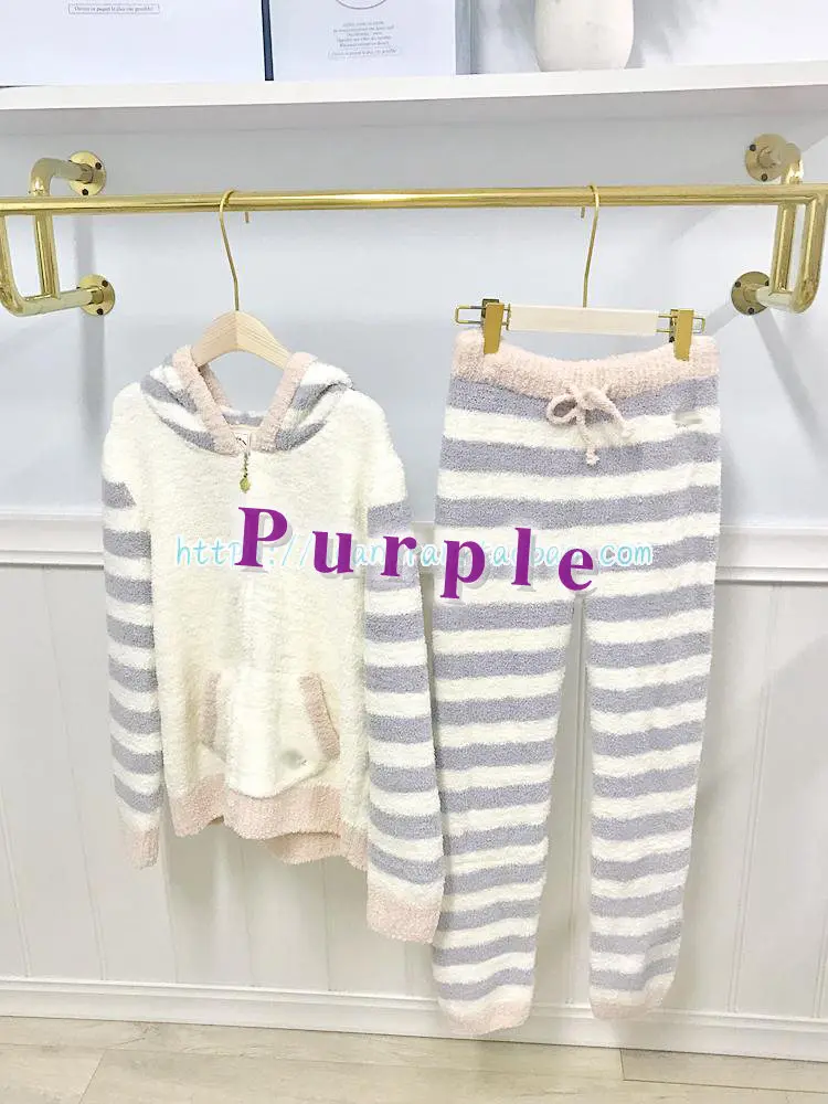 purple Японский GP зимний свитер женские пижамы пижамный комплект Пижама Пижамный Костюм женский комплект из двух предметов для сна - Цвет: purple