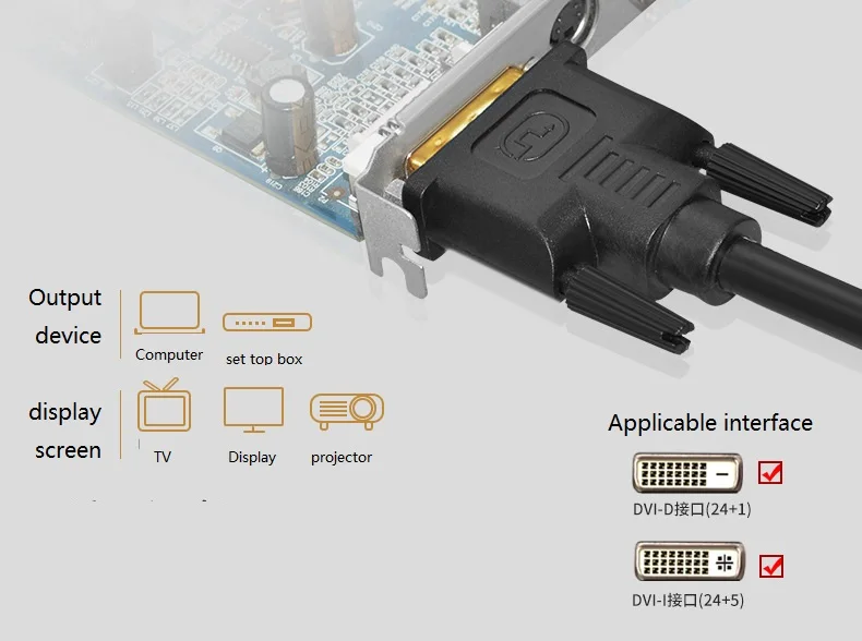 Кабель DVI DVI-D24 + 1 plus кабель для усилителя сигнала чипа HD TV LCD ноутбука PS3 проектора