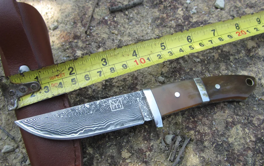 

High quality Damascus steel forged straight knife hunting high hardness outdoor self-defense knife tactical army Survival knife