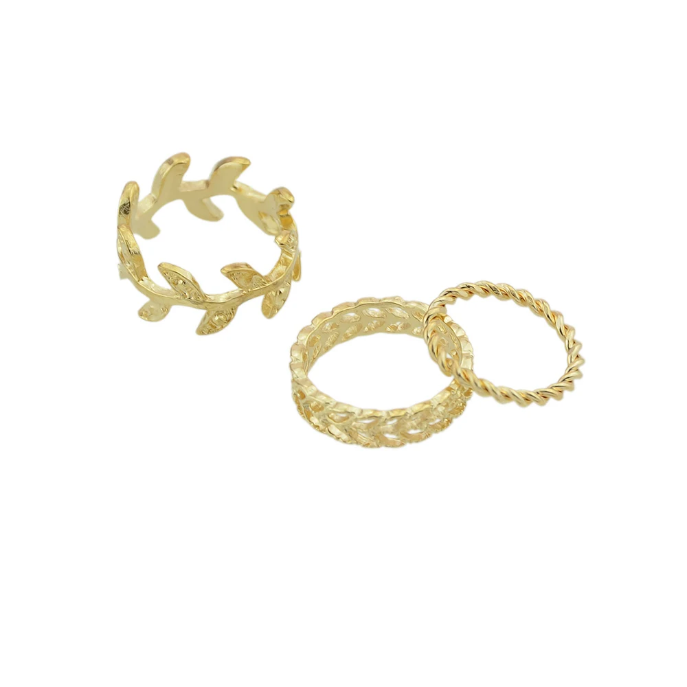 5 Pcs/Set Boho Wedding Rings Gold-Color With Square Leaf Shape Jewelry Hollow Rhinestone Bijoux For Women Accessories | Украшения и