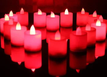 100 шт./лот LED Blue мерцание свечи мерцания Чай Свечи Чай света Беспламенного день рождения свечи
