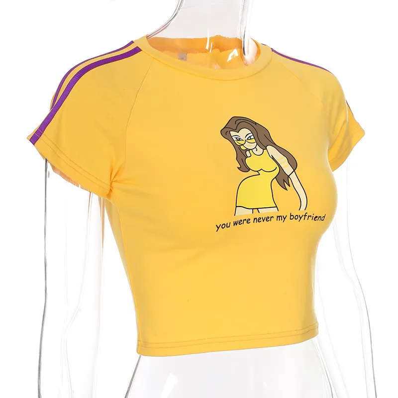 Укороченный Топ с длинным рукавом и надписью женская футболка водолазка в