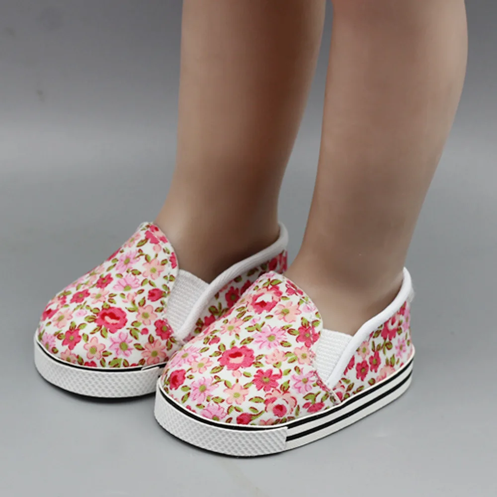 Baby Doll Cool Fashion Canvas Flower Shoes For 18 Inch Girl Dolls Accessories Shoes& Boy Spring | Игрушки и хобби