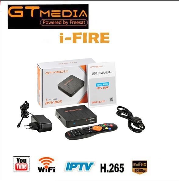GTmedia IFire спутниковый ТВ ресивер полный 1080P Встроенный 2,4G WiFi box Поддержка Xtream и Youtube