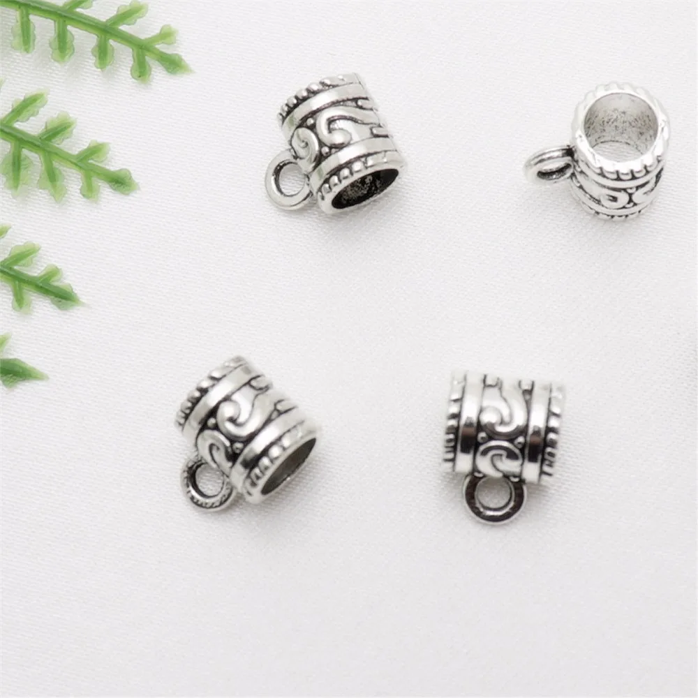 Винтажные серебряные кольца бусины подходят для Pandora Charms DIY европейские браслеты