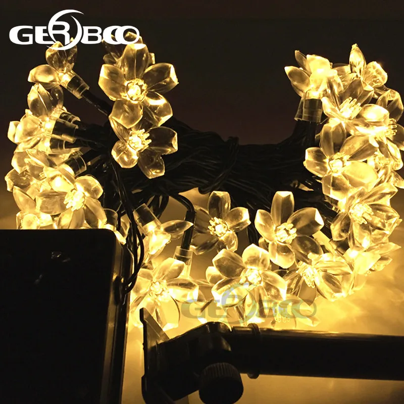 Солнечные светодиодные гирлянды для праздников 100Led вишня подвеска свадебный