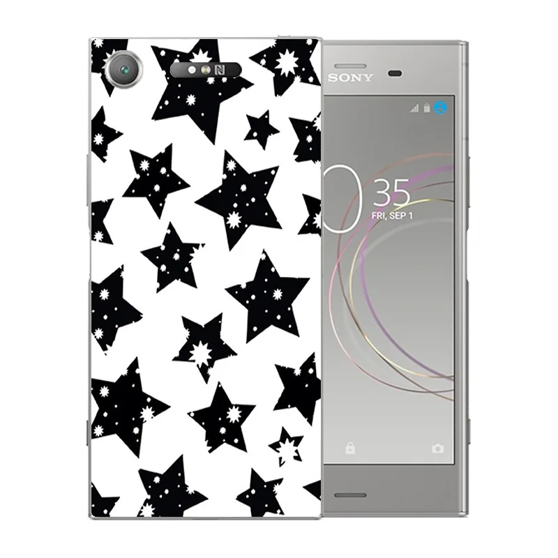 5 2 дюйма для Sony Xperia XZ1 чехлы на заднюю панель Силиконовый ТПУ мягкий цветной узор