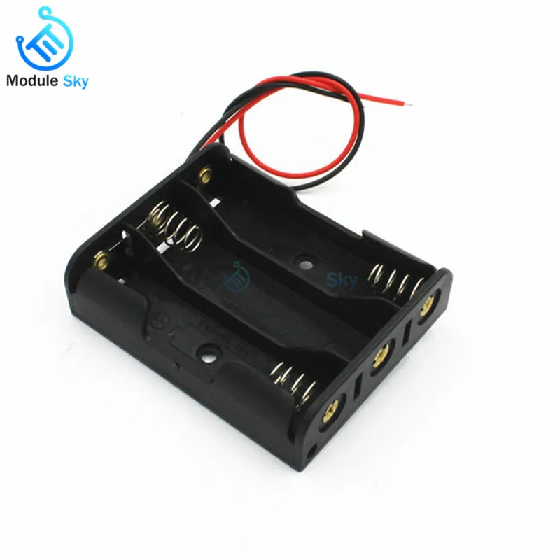 AA Size Power Battery Storage Holder Case Box Leads With 3 Slots Wire Bank Organize |