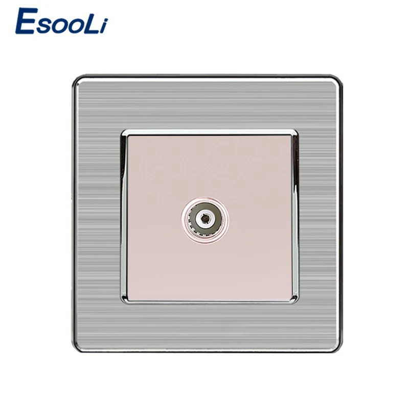 Разъем для телевизора Esooli 1 Gang роскошная настенная розетка панель из нержавеющей