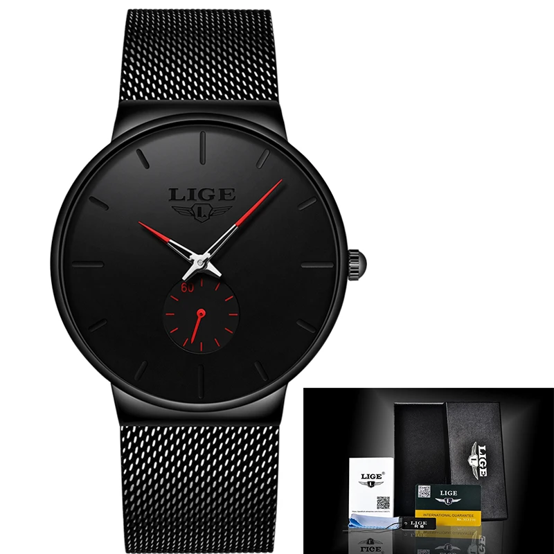 Relogio Masculino LIGE 2019 модные спортивные мужские часы люксовый бренд Водонепроницаемый