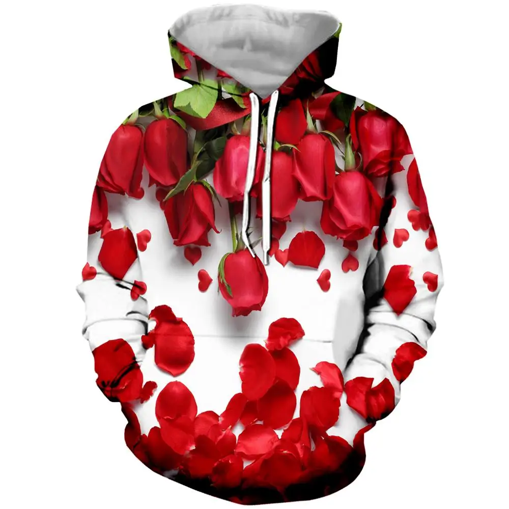 Новинка модные худи с цветочным принтом свитшот для мужчин и женщин повседневные