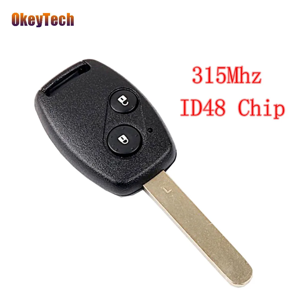 OkeyTech for Honda Key 2 Buttons 315MMhz ID48 Chip Auto Car Remote Control Key Fob Blade for Honda Odyssey Fit 2003 2004 2005