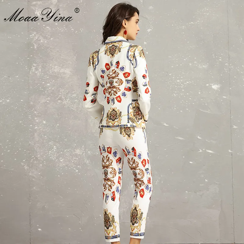 Модный дизайнерский комплект moaayina весенне-осенний женский винтажный костюм с