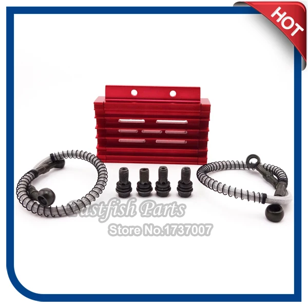 Охлаждающий радиатор с ЧПУ масляный красный комплект для Pit Dirt Bike 125cc 140cc YX Lifan Zongshen