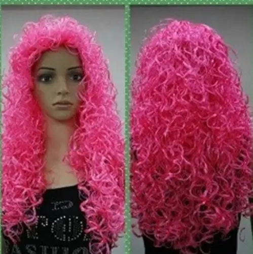 LL 1499 НОВЫЙ розовый длинные вьющиеся Косплей ПОЛНЫЙ ПАРИК + подарок |