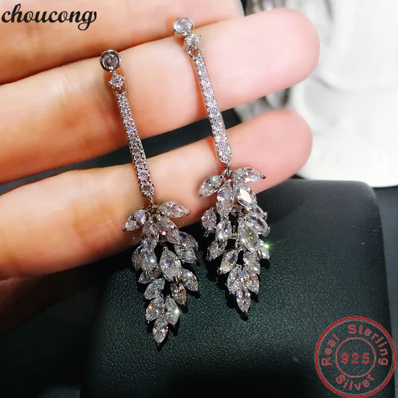 

Серьги-подвески женские из серебра 100% пробы, в виде цветка