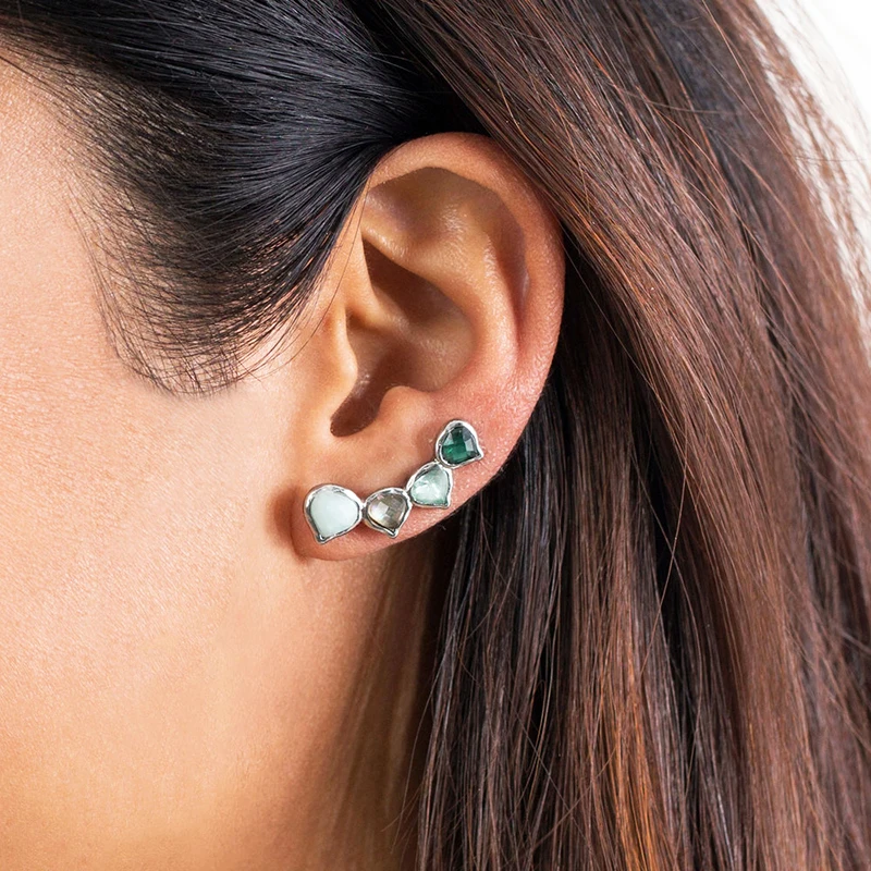 2 шт./компл. синие серьги гвоздики из синтетического камня и разноцветной смолы