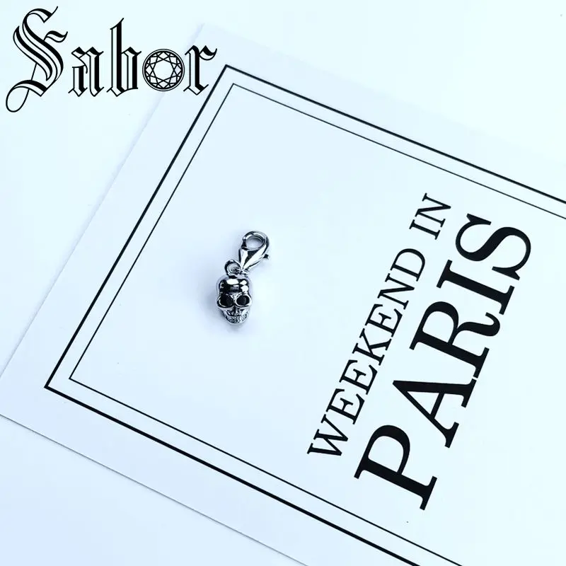 Посеребренные три цвета черепов Подвески подходящие Браслеты и ожерелья женские