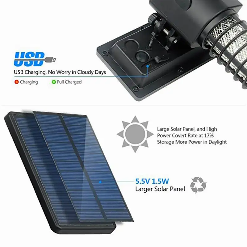 

Solar Mosquito Killer Light USB Mosquito Repellent IP65 Insect Trap LED Lamp UV Bug Zapper Pest Control Repeller For Outdoor