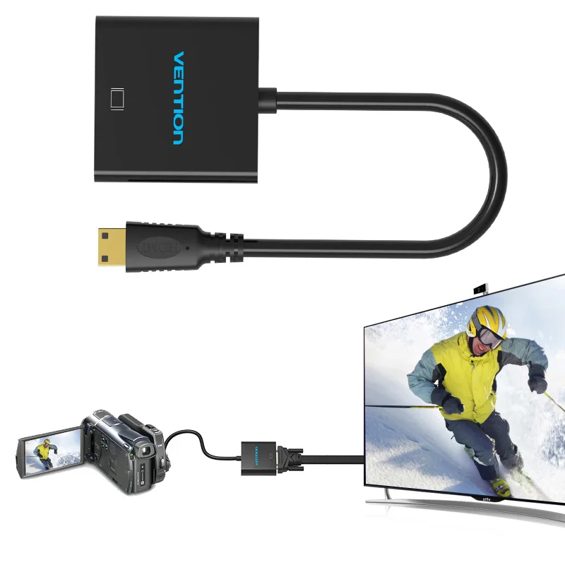 Адаптер Vention Mini HDMI VGA с аудио интерфейсом и источником питания для Xbox 360 PS3 PS4 Camera DV