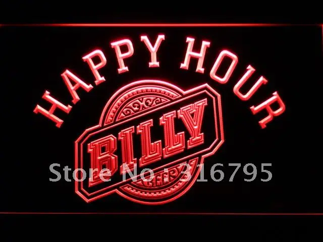 

667 Billy Beer Happy Hour Bar LED Neon Light Signs with On/Off Switch 20+ Colors 5 Sizes to choose