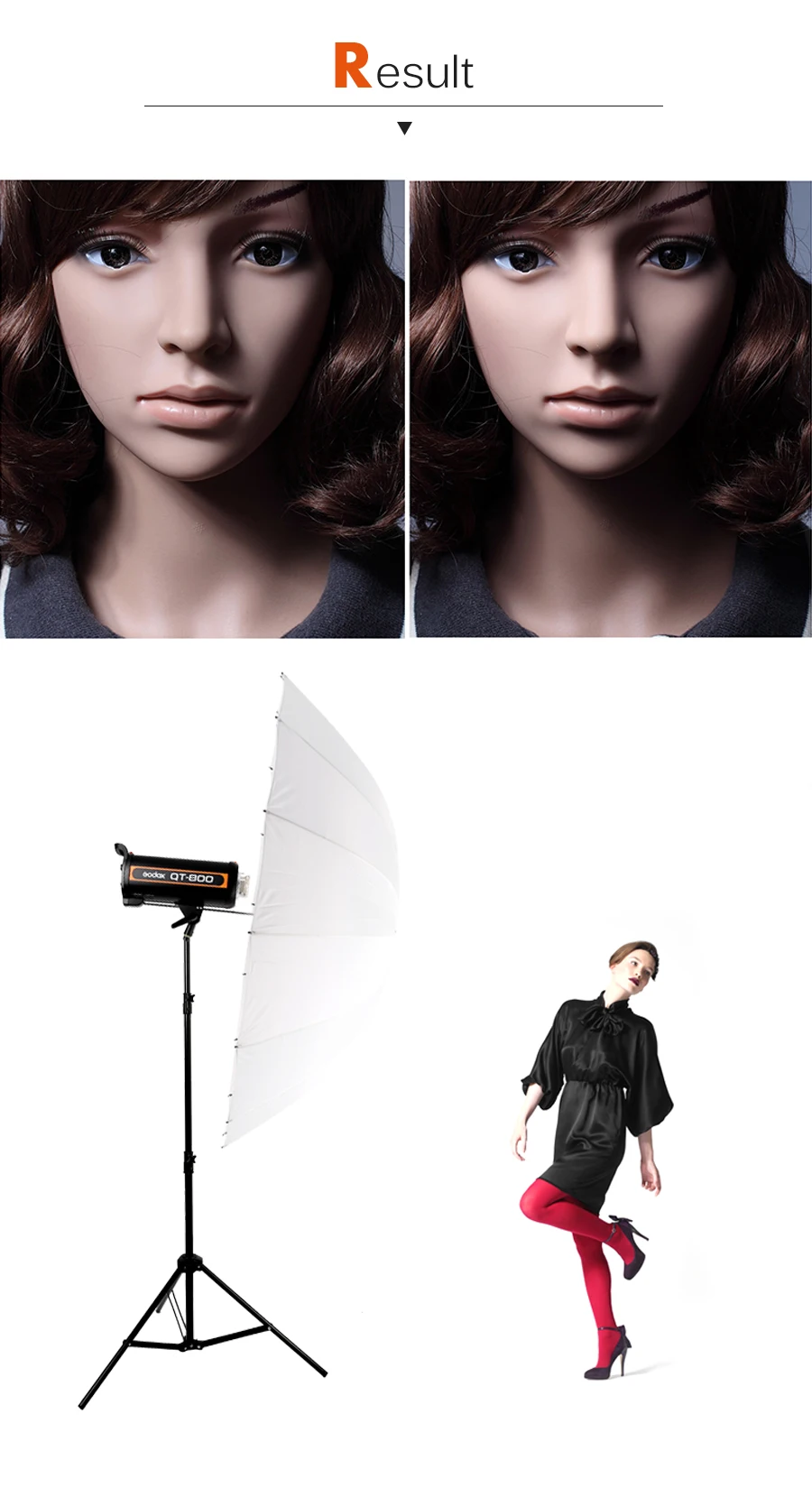 Godox Studio Photogrphy 70" / 178cm White Soft light Lighting Umbrella for Photo Studio with Large Diffuser Cover