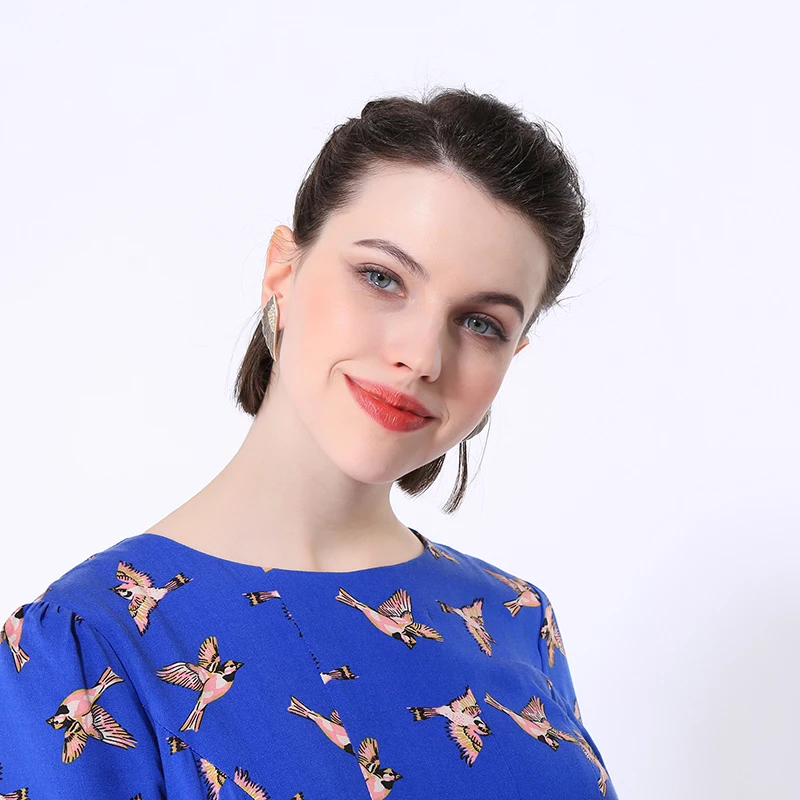 Женские винтажные серьги-гвоздики Kiss Me Золотая эмаль перья Блестящие кристаллы