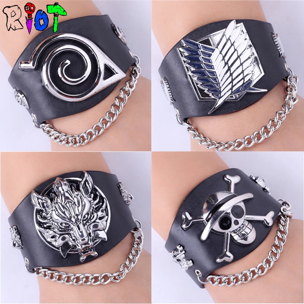 Аниме игра одна штука Наруто атака на Титанов Final fantasy широкая кожаная пряжка рок